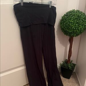 Skims Women's Black High-Waisted foldover flare leggings